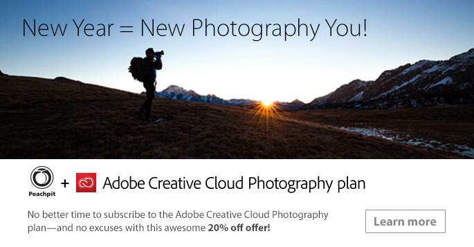 Special offer: Save up to 20% on the Adobe Creative Cloud Photography Plan!