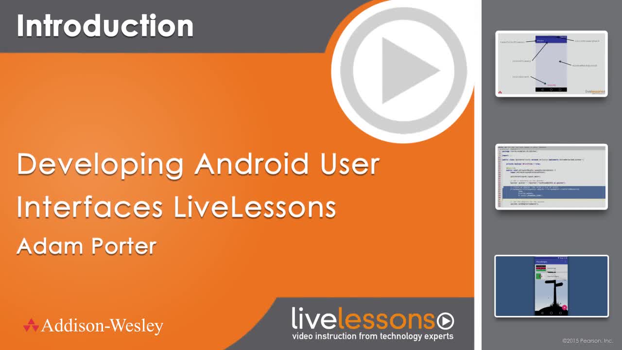 Developing Android User Interfaces LiveLessons (Video Training), Downloadable