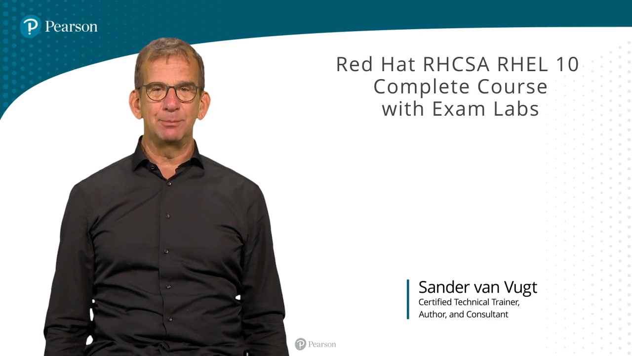 Red Hat RHCSA RHEL 10 with Exam Labs - Pearson Cert Prep (Video)