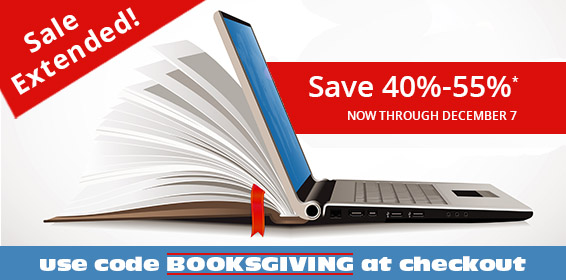 Booksgiving: Buy 1, save 40% or buy 2+, save 55% on eligible books & eBooks* through December 7 with code BOOKSGIVING