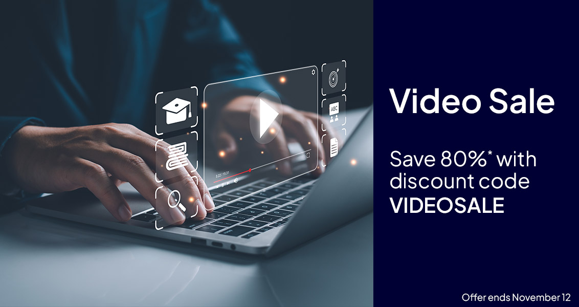 Save 80% on video training, now through November 12, with discount code VIDEOSALE