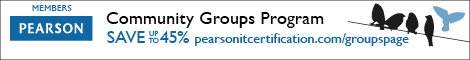 Pearson IT Certification User Group logo: 470x60