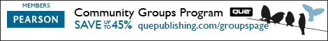 Que Publishing User Group logo: 470x60