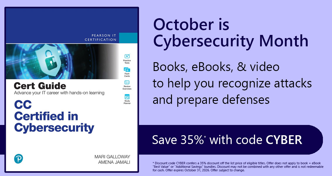 Cybersecurity Month: Save 35% with discount code CYBER, now through October 30